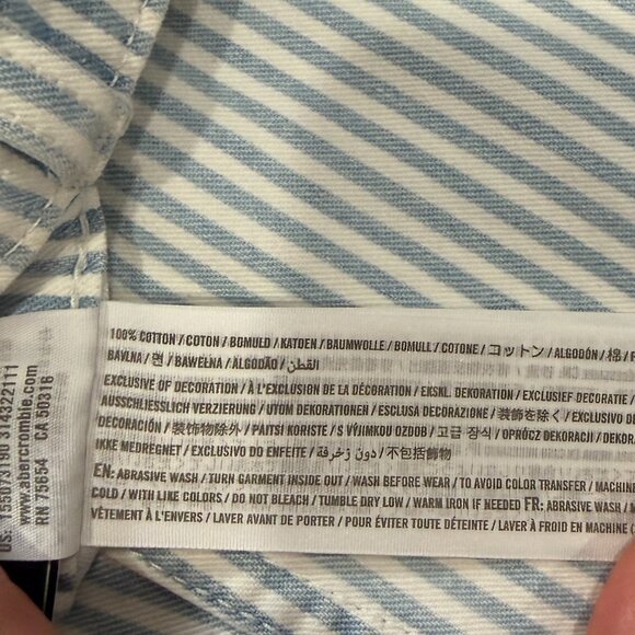 Abercrombie & Fitch Striped Wide Leg Jeans | Button Fly | Frayed Hem | NWT | 28 - Picture 10 of 12